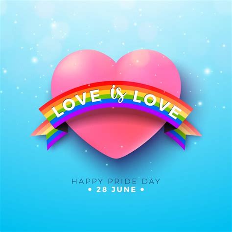 Premium Vector Happy Pride Day Lgbtq Illustration With Pink Heart And