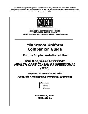 Fillable Online Health State Mn Minnesota Uniform Companion Guide