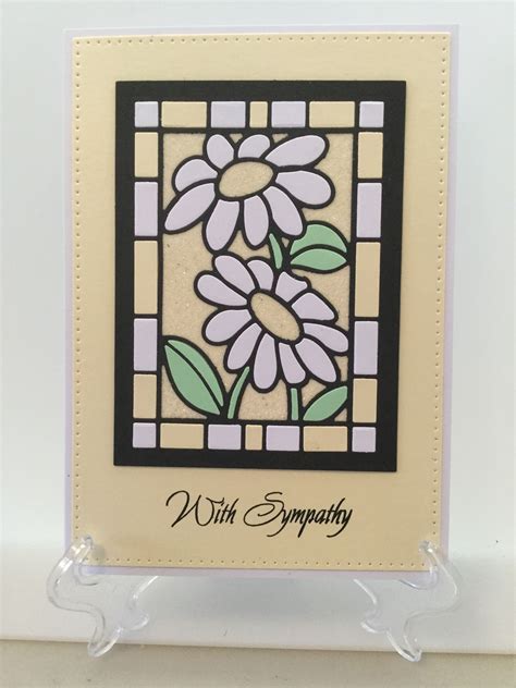 Stained Glass Daisy Die Card Making Inspiration Flower Cards Condolence Card