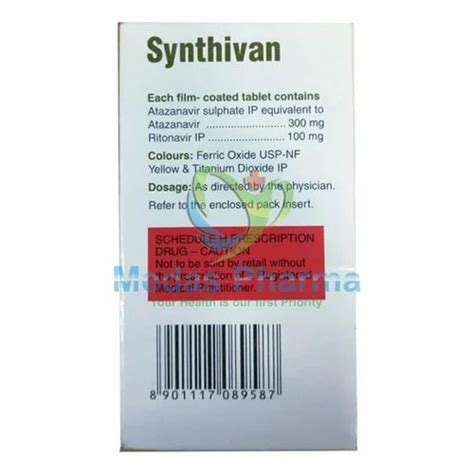 Synthivan Atazanavir Ritonavir Tablet Tablets At Rs Bottle In