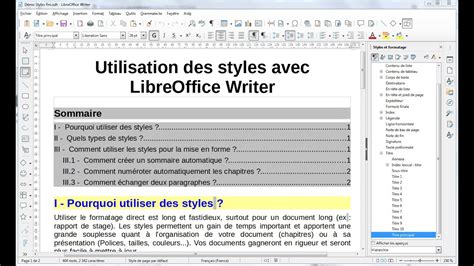 Utilisation Des Styles Avec Libreoffice Writer Version Youtube