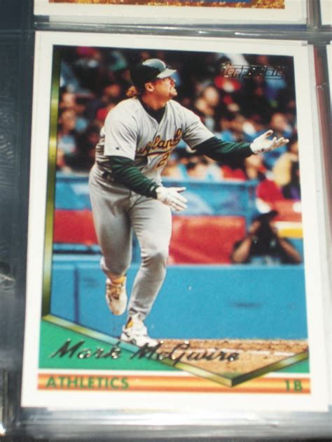 Mark McGwire 1994 Topps Baseball Card Gold Insert