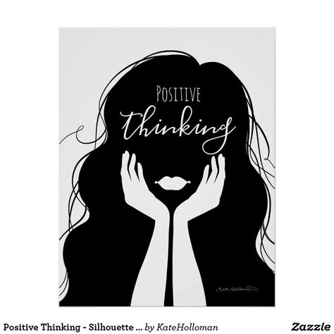 Positive Thinking Silhouette Portrait Art Poster In 2021