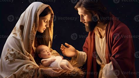 Mary Joseph And The Baby Jesus Son Of God Christmas Story Christmas