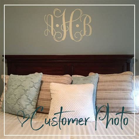 Vine Monogram Vinyl Wall Decal for the Master Bedroom Newlywed Sanctua ...