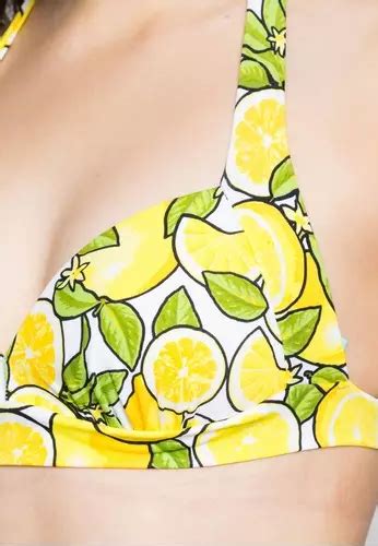 Buy Funfit Halter Bikini Top In Lemonade Print Xs Xl Online