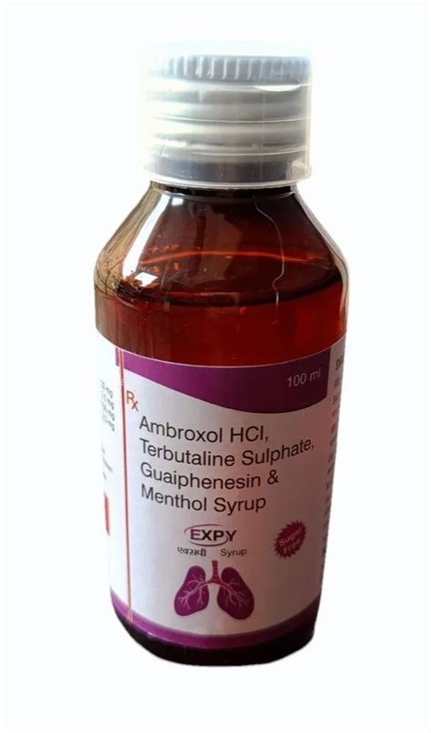 Ambroxol HCI Terbutalin Sulphate Guaiphenesin Menthol Syrup At Best