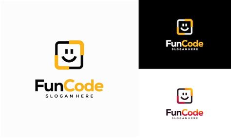 premium vector fun code logo designs concept vector coding programmer