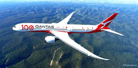 Qantas Airlines 100 Years Boeing 787 8k Für Microsoft Flight