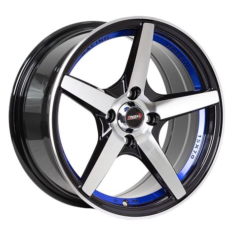 Llantas Aro 15X7 4100 ET30 Rgw Black Machine Face Blue Under Cut