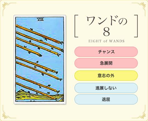 【ワンド8】タロットカードの意味｜正位置・逆位置の解釈例｜タロットパレット
