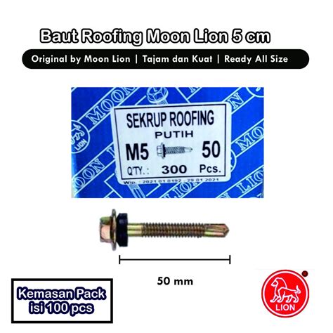 Jual Baut Sekrup Roofing Baja Ringan Kuning Moon Lion Semua Ukuran