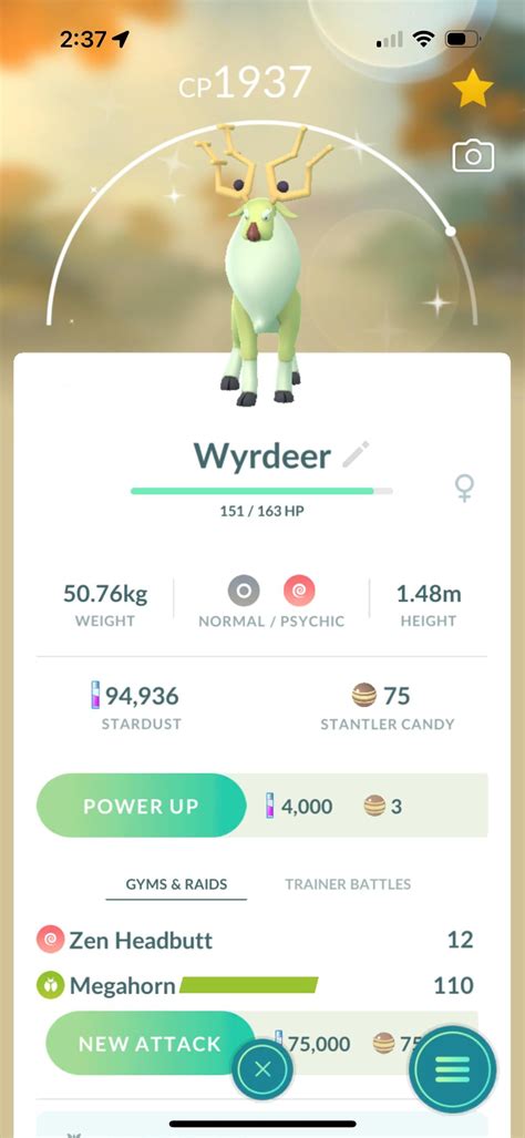 Shiny Wyrdeer first raid : r/pokemongo