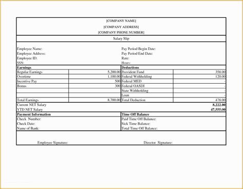 Free Check Stub Template Word Of 9 Free Check Stub Templates Free Pdf ...