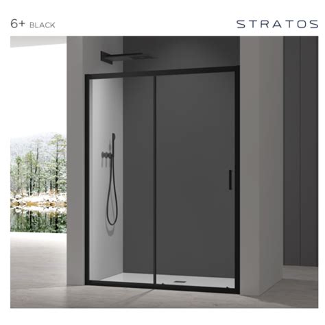 Phn 6 Mm Sliding Door Shower Enclosure 1000mm Black Stratos