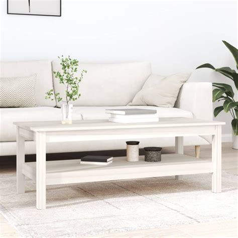 Table Basse Blanc X X Cm Bois Massif De Pin Vidaxl Leroy Merlin