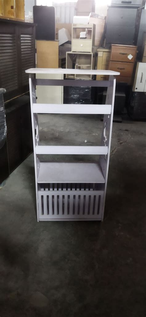 White Wooden Shelving Unit Unit Rak Kayu Putih Unearth Store