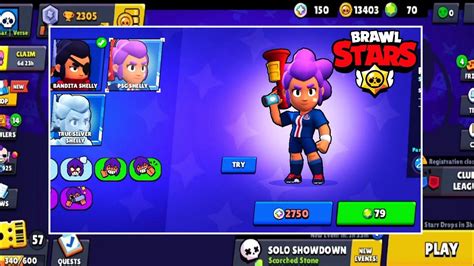 PSG Shelly Skin Gameplay Brawl Stars YouTube