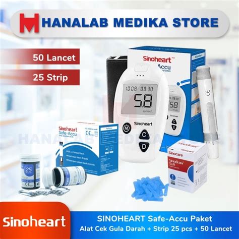 Jual Sinocare Sinoheart Safe Accu Alat Cek Gula Darah Alat Strip