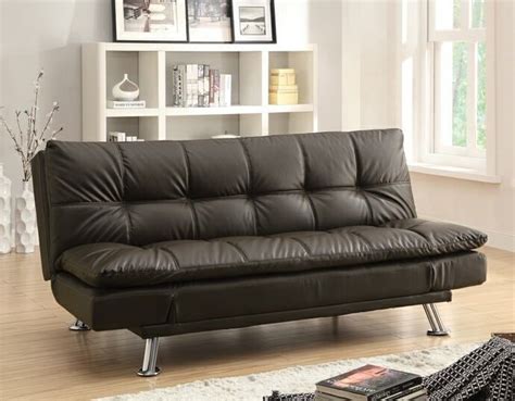 Coaster 300321 Dilleston Brown Leather Like Vinyl Folding Futon Sofa