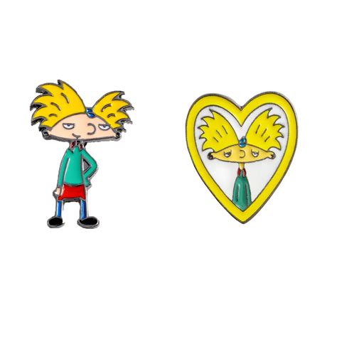 Cartoon Character Hey Arnold Heart Arnold Pins Badges Brooches Hard