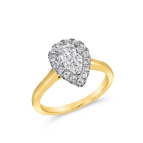 Classic Pear Cut Diamond Ring With Halo - MW Diamond Jeweller