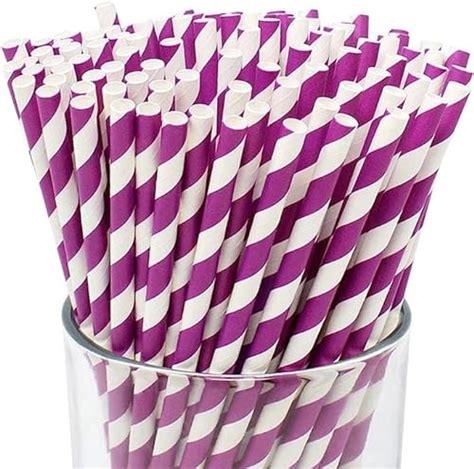 Premium Disposable Biodegradable Striped Paper Straws Biodegradable