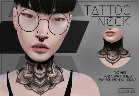 Love 4 Cc Finds Mobsims4 Tattoo Neck Permitted To Random Sims