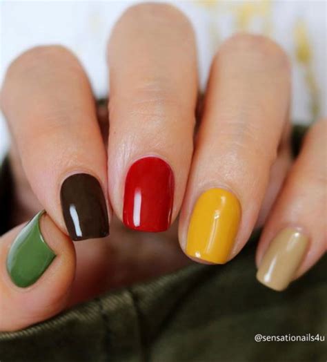 22 Stunning Fall Nail Ideas For Autumn 2020 Fall Skittle Manicure