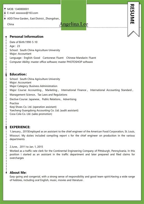 Word Of Green Creative Resumedocx Wps Free Templates