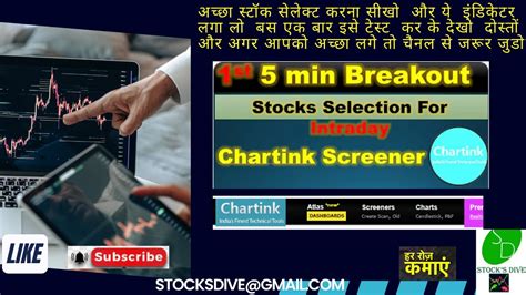 Chartink Scanner How To Select Stock For Intraday With Trading