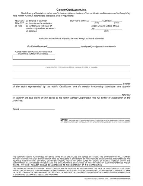 Connectone Bancorp Inc Form 8 K Ex 41 July 1 2014