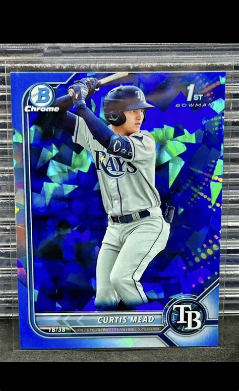 2022 Bowman Chrome Sapphire Curtis Mead 1st Prospect BCP 10 Rays EBay