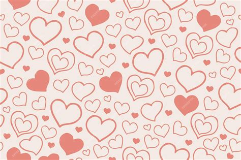 Premium Vector Heart Shape Cute Seamless Pattern Vector Illustration