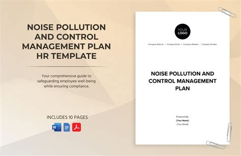 Noise Pollution And Control Management Plan Hr Template In Word Pdf