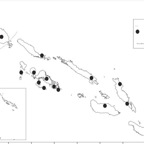 map showing  geographic areas sampled  cane toads   islands