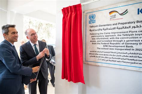 German Delegation Inaugurates New UNRWA School In Talbiyeh Refugee Camp