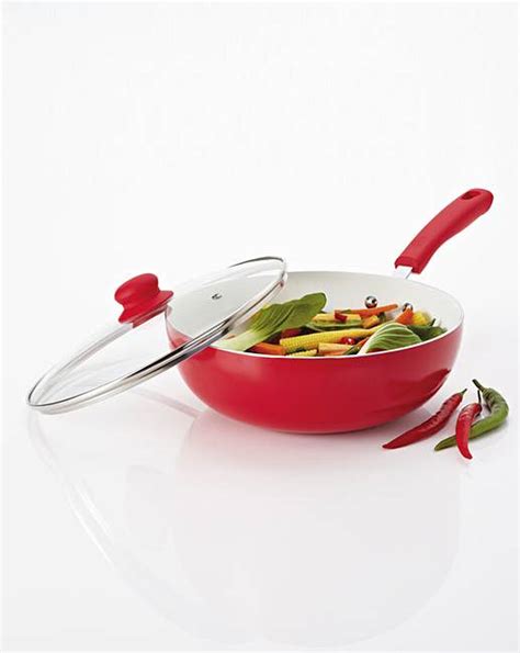 Ceramic Wok with Lid | Crazy Clearance