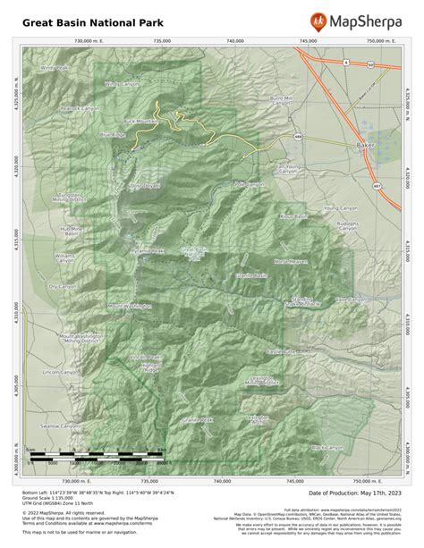 Great Basin National Park Map Location Trails And More