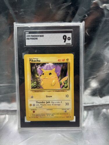 Pokemon Game Base Set Yellow Cheeks Pikachu Sgc Mint Ebay