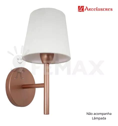 Arandela Cúpula Haste 22cm Arte Lustre Parcelamento sem juros