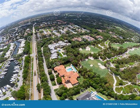 Aerial Fisheye Photo Michael Jordans House In Jupiter Florida Usa