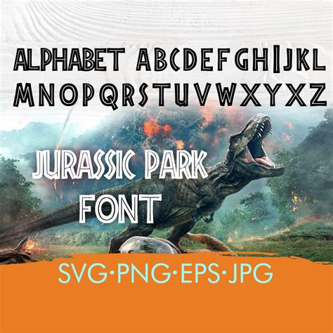 Free Printable Jurassic Park Alphabet Banner Pack Dinosaur Font Svg Jurassic Park Alphabet Svg