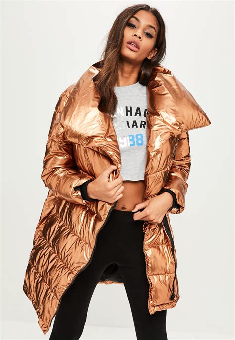 Bronze Metallic Puffer Jacket 2900×4200 Coats Jackets Women Puffer