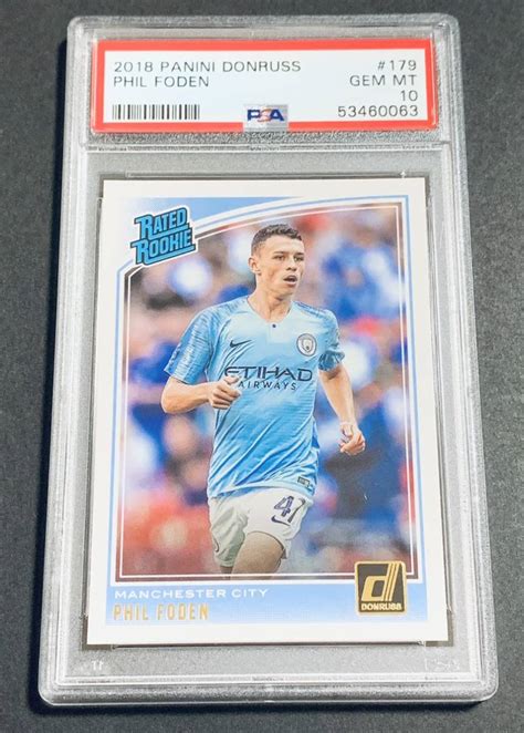 代購代標第一品牌樂淘letaoPSA 10 2018 Panini Donruss Rated Rookie Phil Foden No