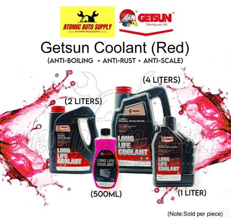 GETSUN LONG LIFE LE COOLANT FOR AUTOMOTIVE MOTORCYCLE RED 4L 2L 1L