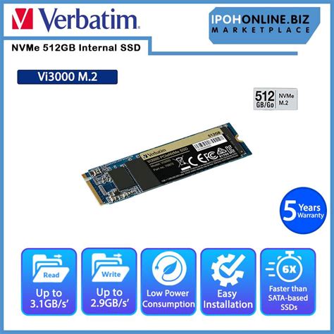 Verbatim Gb Vi Pcie Nvme M Internal Ssd Ipohonline