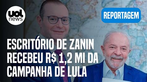 Escritório de Zanin recebeu R 1 2 milhão da campanha de Lula à