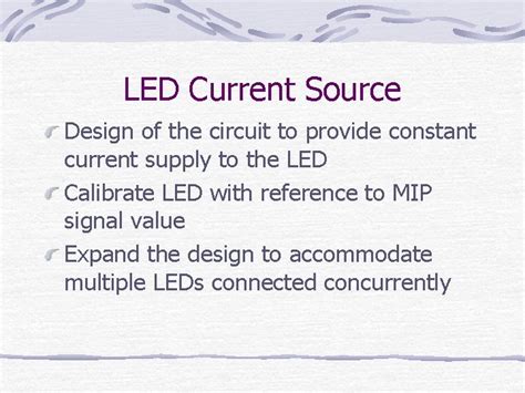 led current source design   circuit
