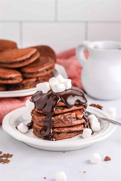 Hot Chocolate Pancakes With Ganache • Pancake Recipes